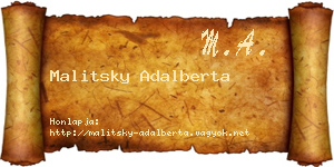Malitsky Adalberta névjegykártya